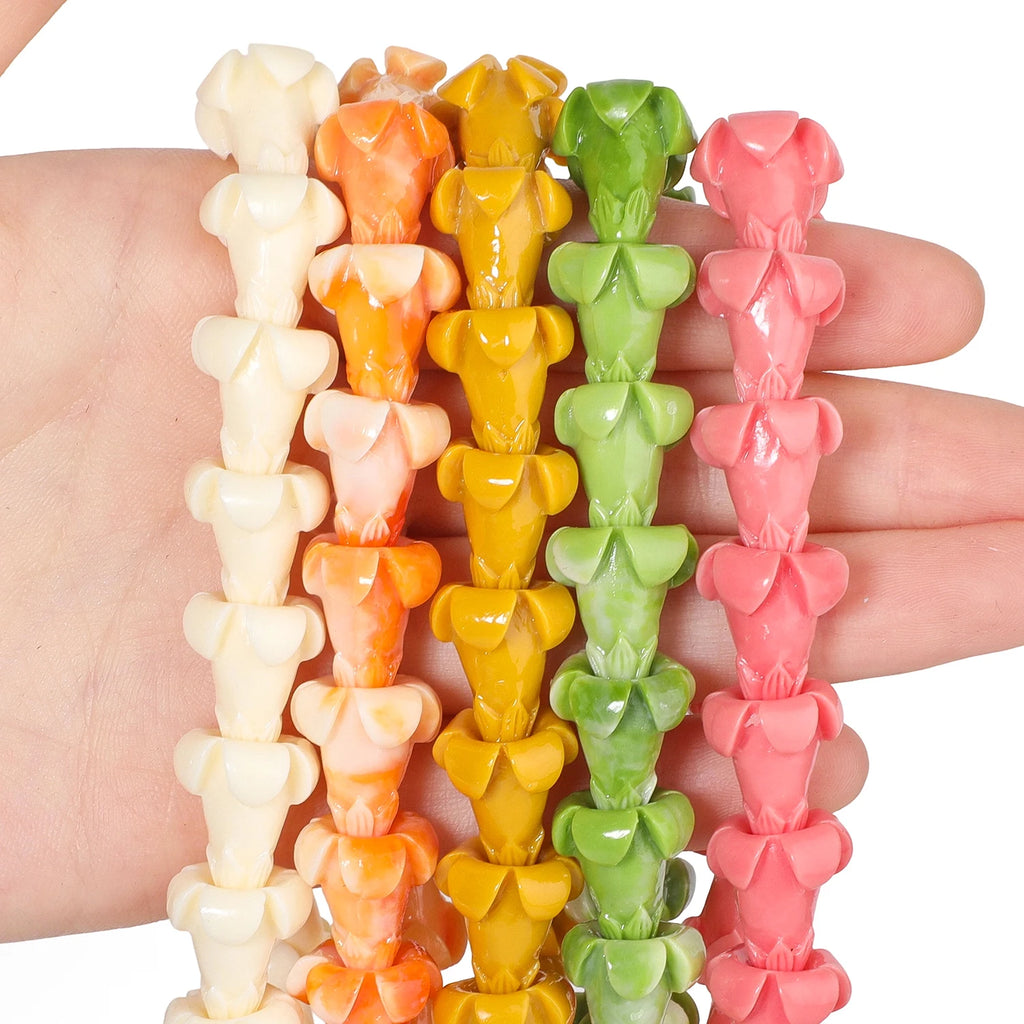 Shell Powder Beads Hawaiian Puakenikeni Flower for DIY Jewelry Making