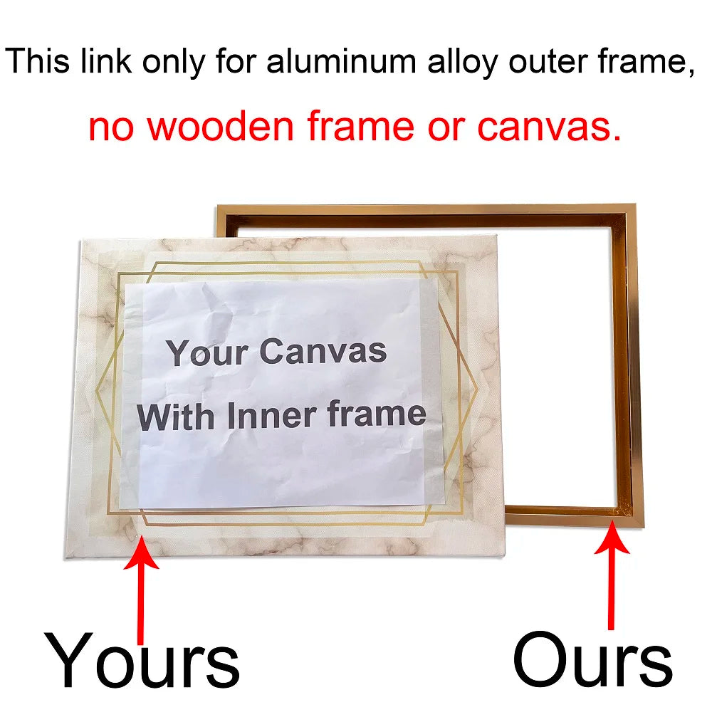 Aluminum Alloy Outer Canvas Frame 7 Colors 8 Sizes Gallery Wall Art Display