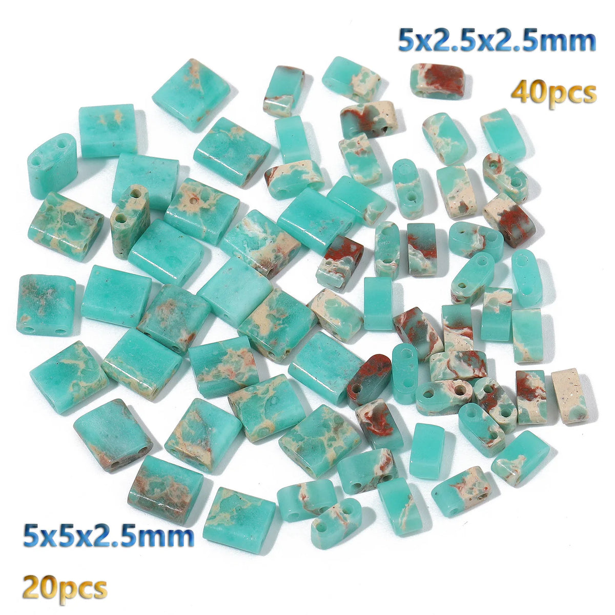 Stone Beads Rectangle Two-Hole Tiger Eye Jasper Styles for DIY Jewelry Making