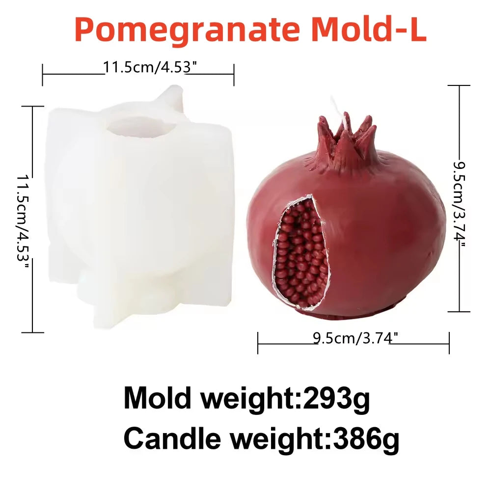 3D Creative Pomegranate Candle Silicone Mold DIY Fruit Pomegranate Aromatherapy Plaster Resin Soybean Wax Making Mold Decor Gift