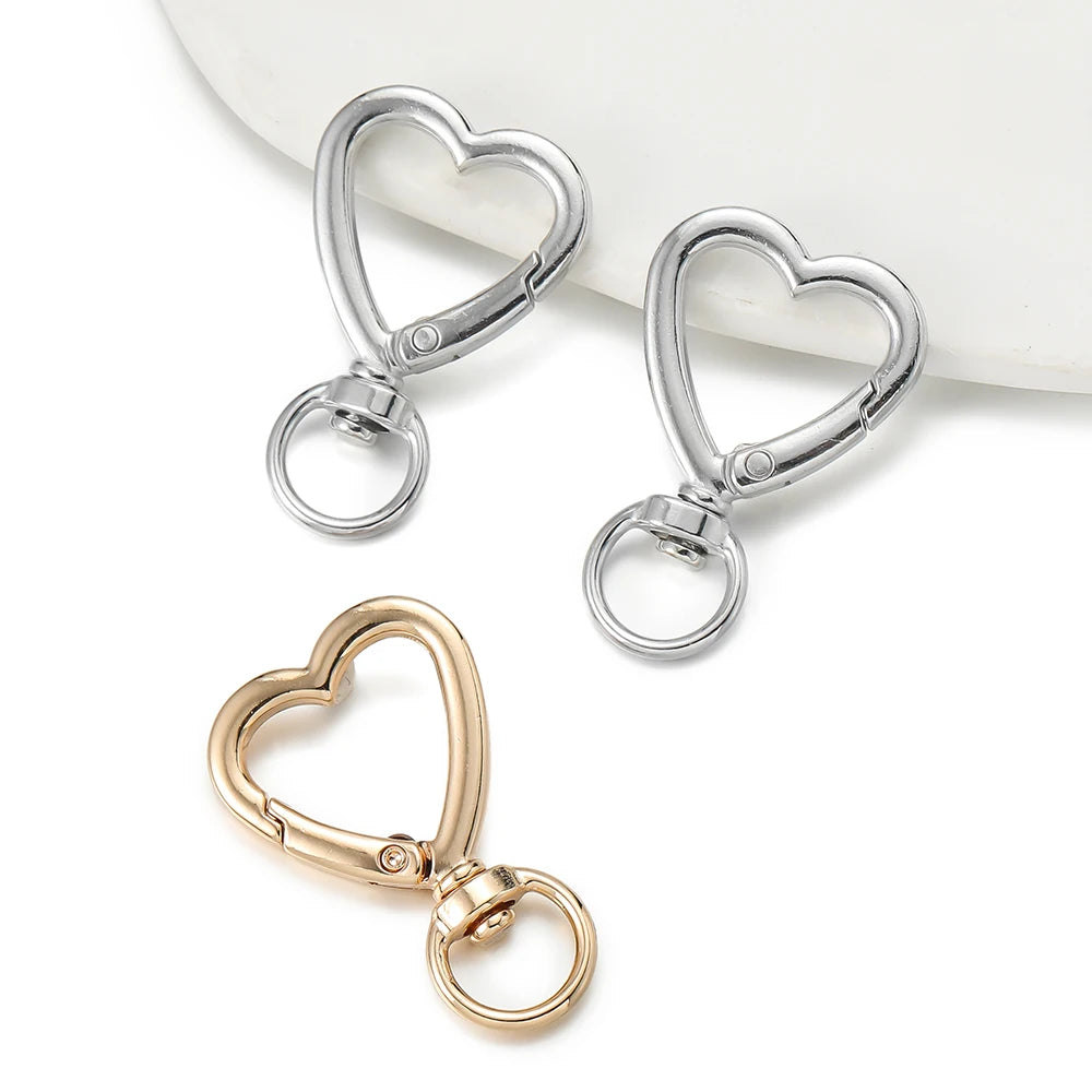 Swivel Clasps Alloy Heart Keyring Snap Hooks DIY Jewelry Making Craft Supplies