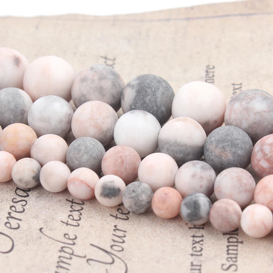 Stone Beads Matte Round Turquoise Jasper Quartz Styles for DIY Jewelry Making