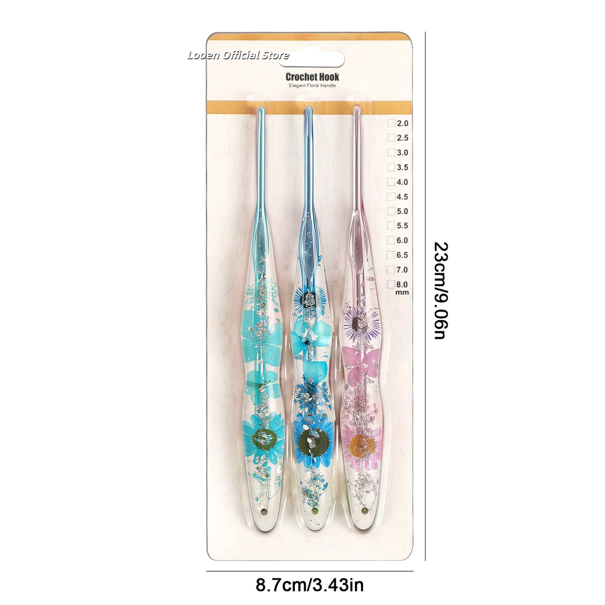 Crochet Hook, Resin Handle & Aluminum Tip for Handmade Yarn Projects