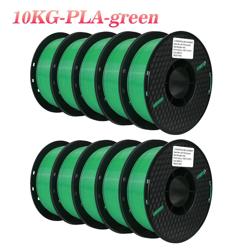 KINGROON 10KG/22LBS Multicolor PLA Filament 1KG/Roll 1.75mm For 3D Printer Material for 3D Printing 3D Printer Filament Free Shipping
