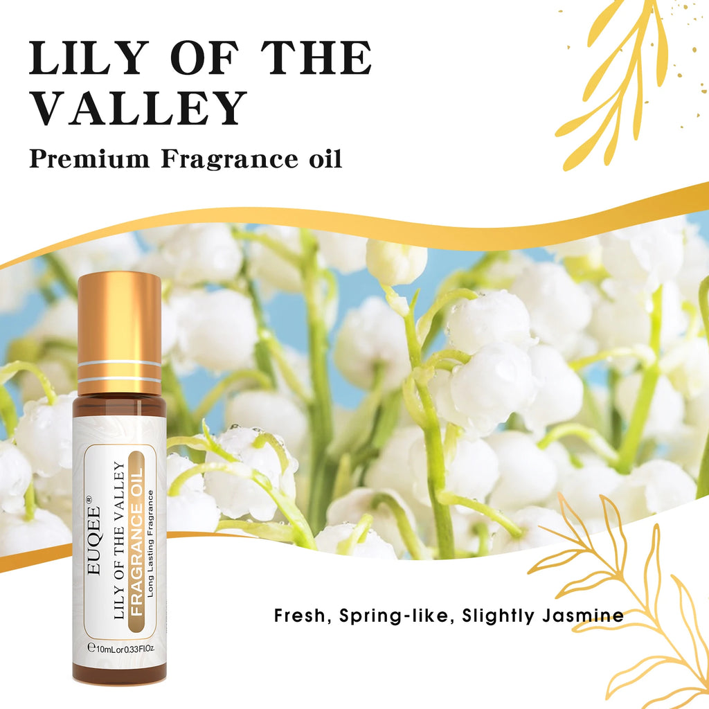 EUQEE 6PCS Flower Series Fragrance Oil Set -10ml Japanese Magnolia Black Orchid Gardenia Green Tea Freesia Lily of the valley