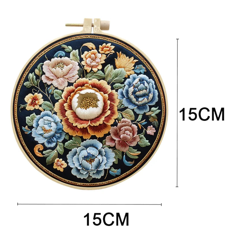 Embroidery Kit, Floral Patterns for Beginner Needlework & Handmade Crafts