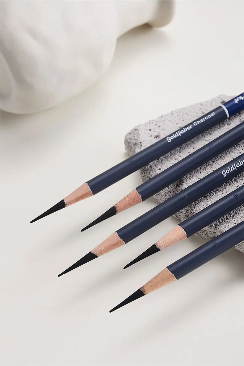 Charcoal & Graphite Sketch Pencil Set — Extra Soft to Hard, 5 or 6 Pieces