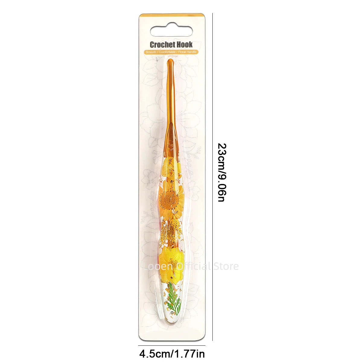 Crochet Hooks, Floral Resin Handles for Handmade Yarn & Weaving Crafts