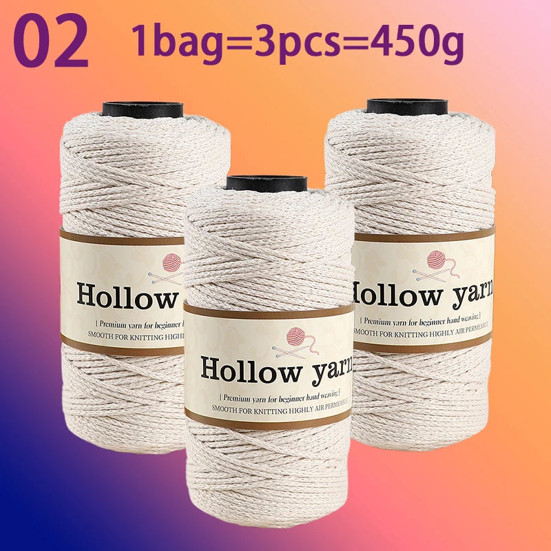 Yarn, Hollow Cord for Bags, Storage Baskets, Floor Mats & Hanging Crafts