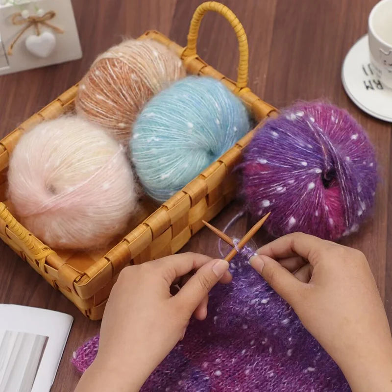 Yarn, Colorful Snow-Dot Effect for Knitting Sweaters, Hats, Scarves & Vests