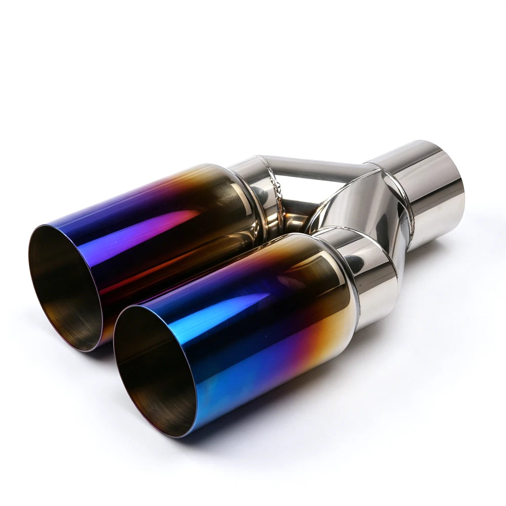 Dual Outlet Stainless Steel Exhaust Tail Pipe Muffler | 63mm x 76mm