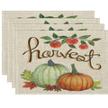 Fall Thanksgiving Table Place Mats Pumpkin Maple Leaves Cars Placemats Seasonal Holiday Thanksgiving
