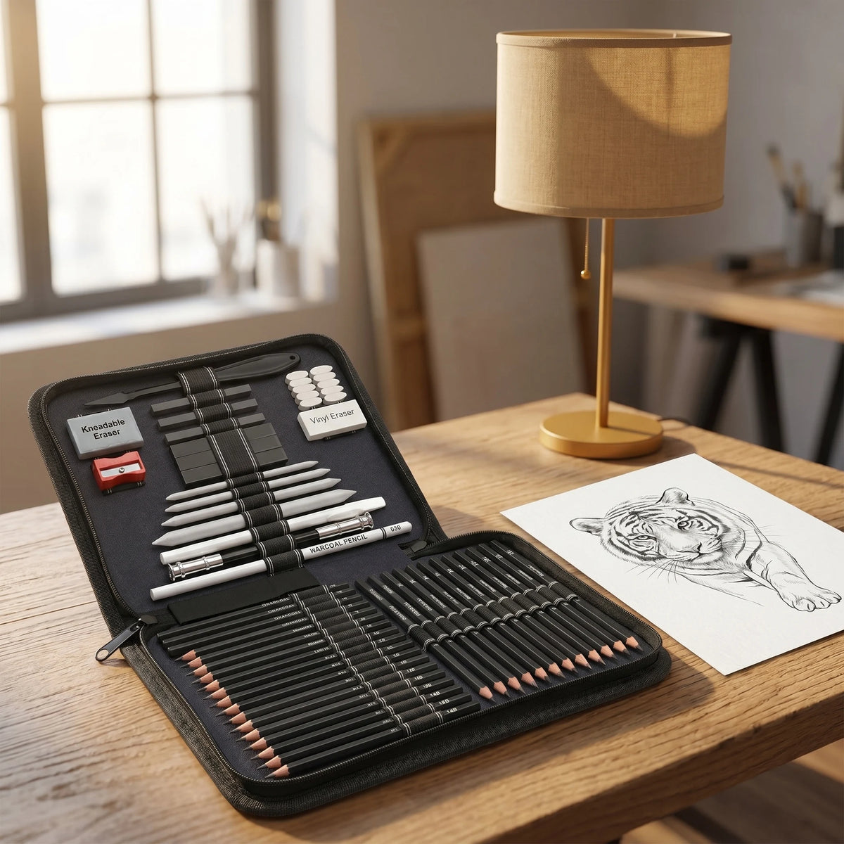 Artist Drawing & Sketching Kit with Sketchbook — 46 to 68 Pieces