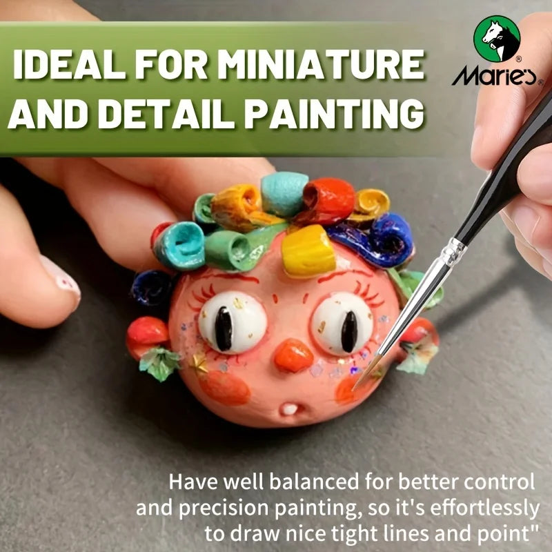 Marie's Micro Detail Paint Brushes — 11 Sizes for Acrylic & Artists