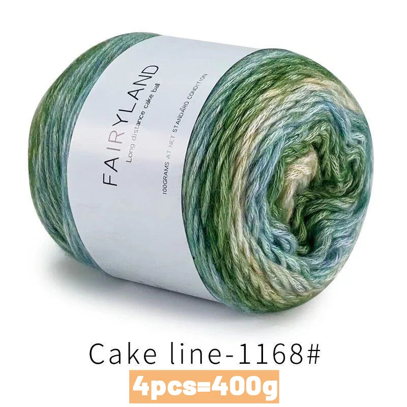 Yarn, Rainbow Gradient Cake for Handmade Sweaters, Scarves & Winter Hats
