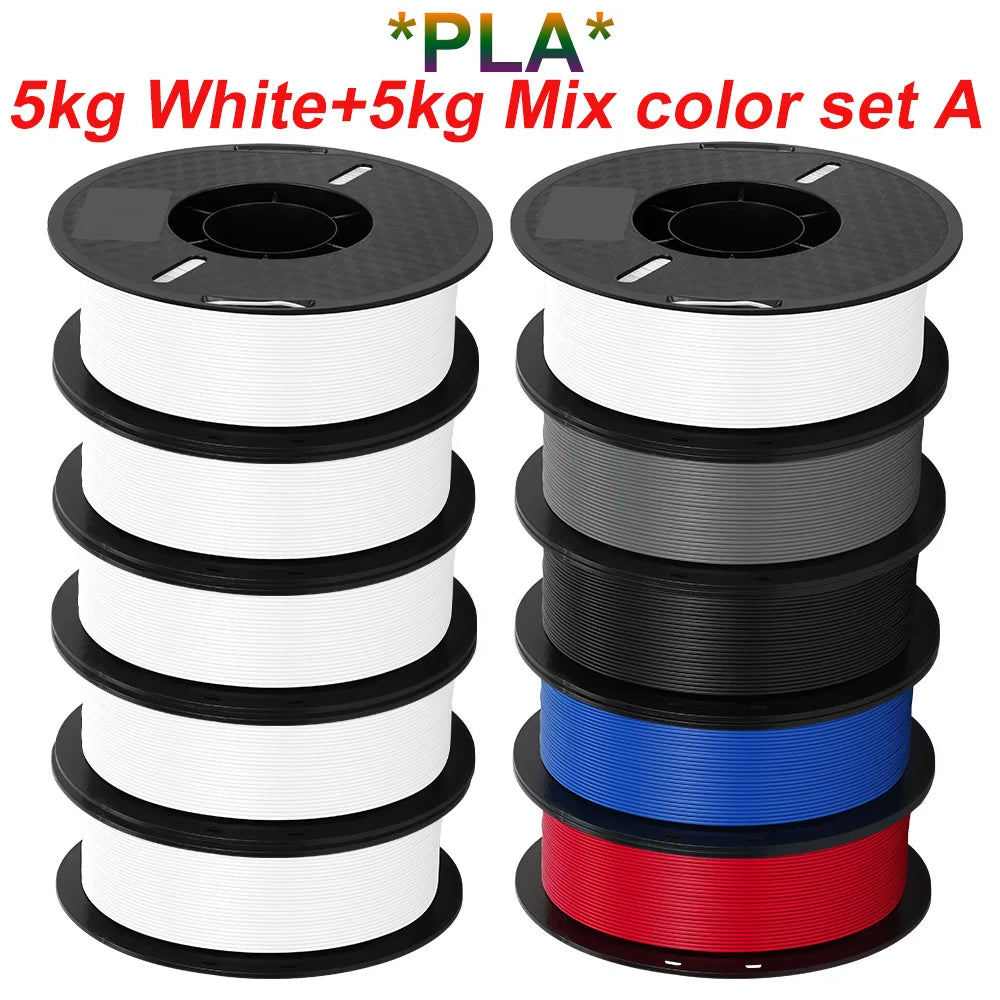 3D Printer Filament PLA & PETG 10KG 10 Rolls 1.75mm 26 Colors KINGROON