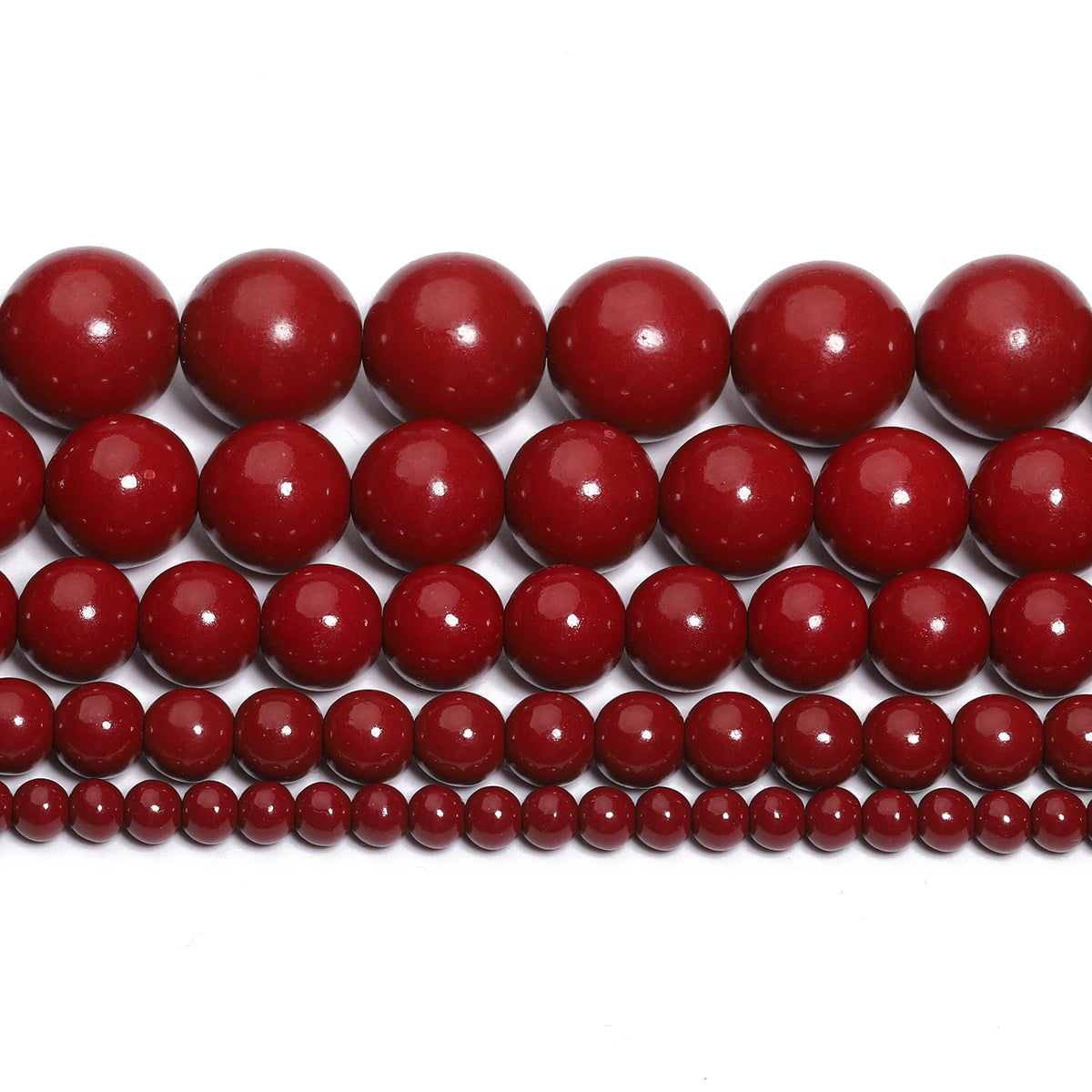 Stone Beads Round Cinnabar Jade Styles for DIY Jewelry Making Bracelet Supplies