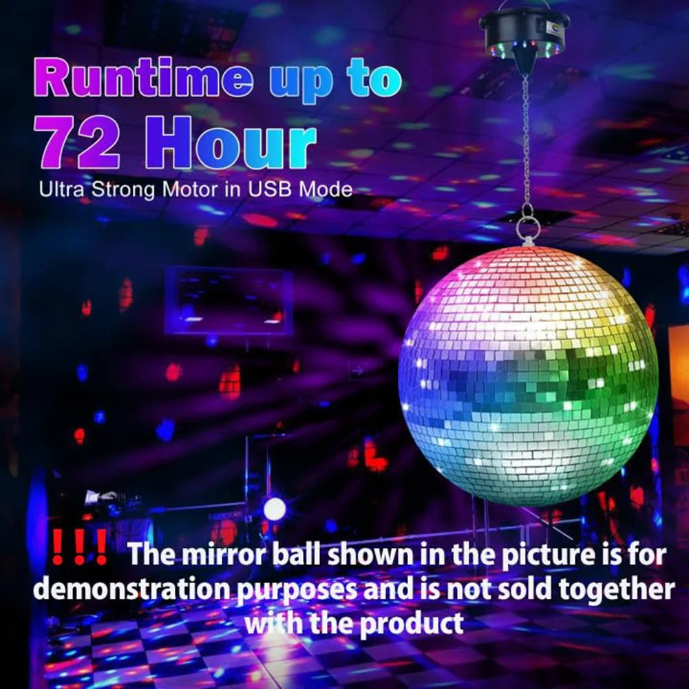 Better Quality Rotating Disco Ball Motor Lights with Remote,18 LEDs for 12 16 20 24inch Mirror Ball Rotator(NotIncludedBall)