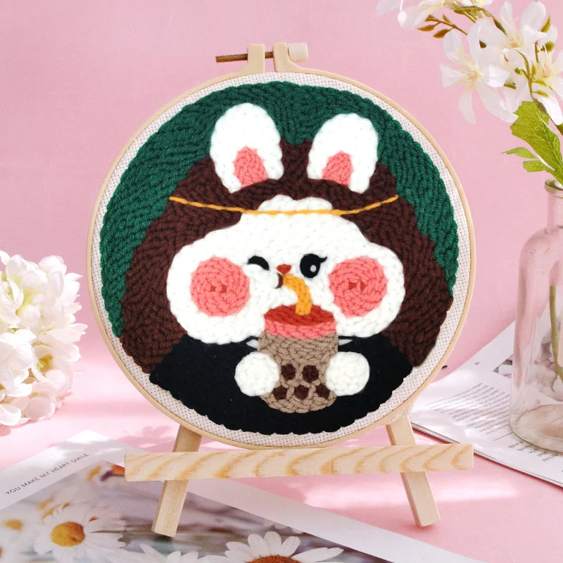 Punch Needle Kit, SDOYUNO Animal Hoop Art for Handmade Home Decor