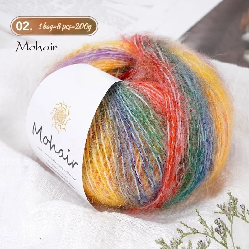 Yarn, Striped Gradient for Crochet Openwork Sweaters, Scarves & Shawls