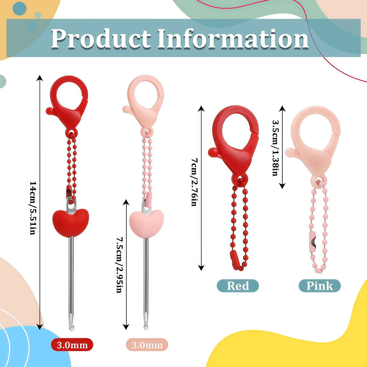 Crochet Hook, Mini Heart Keychain for Portable Needlecraft & Yarn Crafts