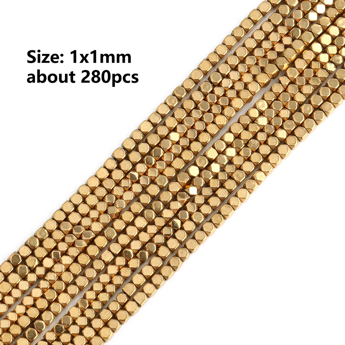 Stone Beads Gold-Tone Hematite-Style Spacer Shapes for DIY Jewelry Making