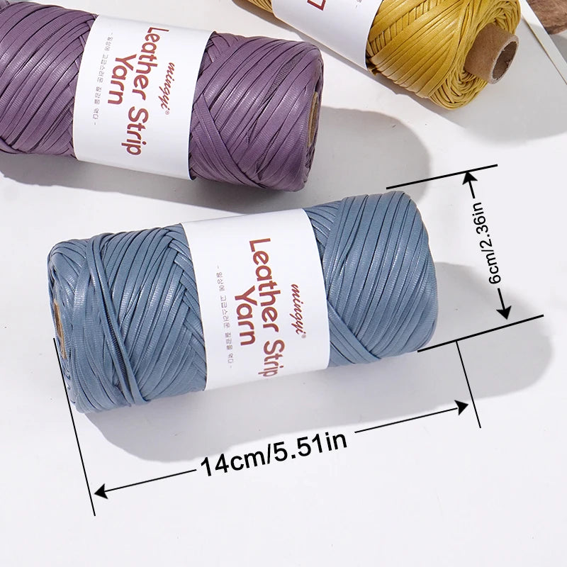 Yarn, Faux Leather Fabric Strip for Crochet Bags, Baskets & Slipper Crafts