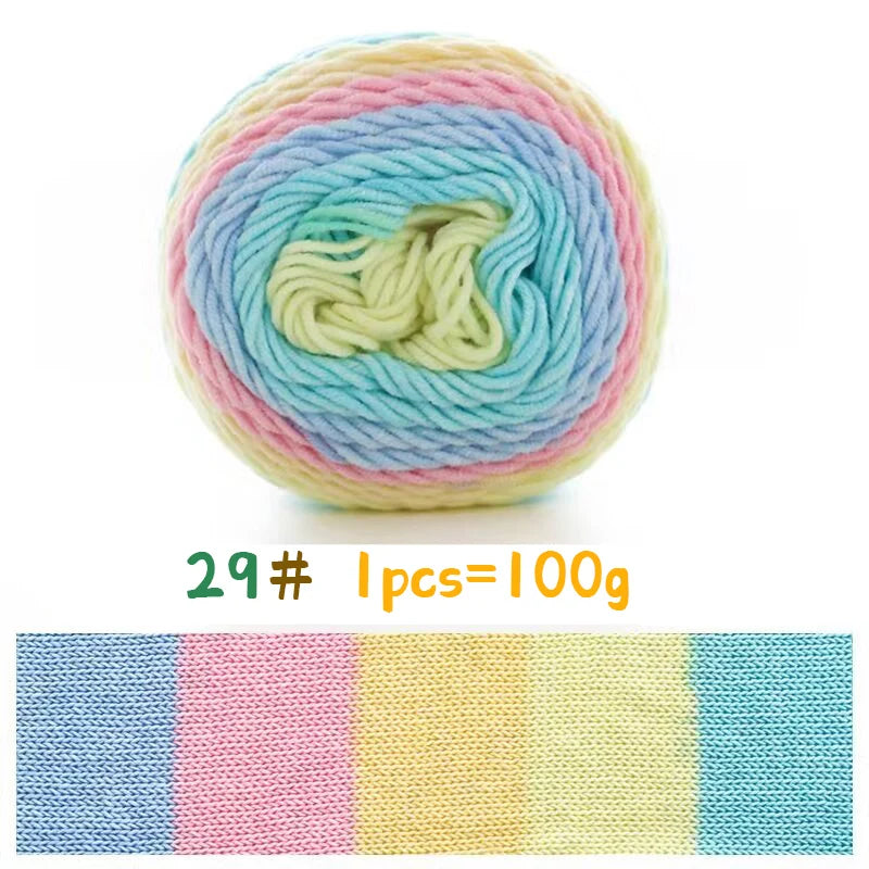 Yarn, Rainbow Variegated for Sweaters, Scarves, Blankets & Doll Crafts