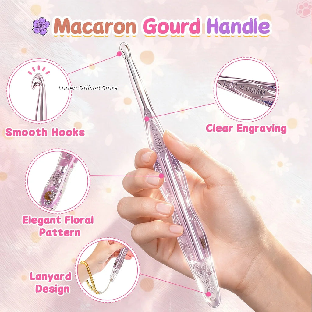 Crochet Hook, Resin Handle & Aluminum Tip for Handmade Yarn Projects