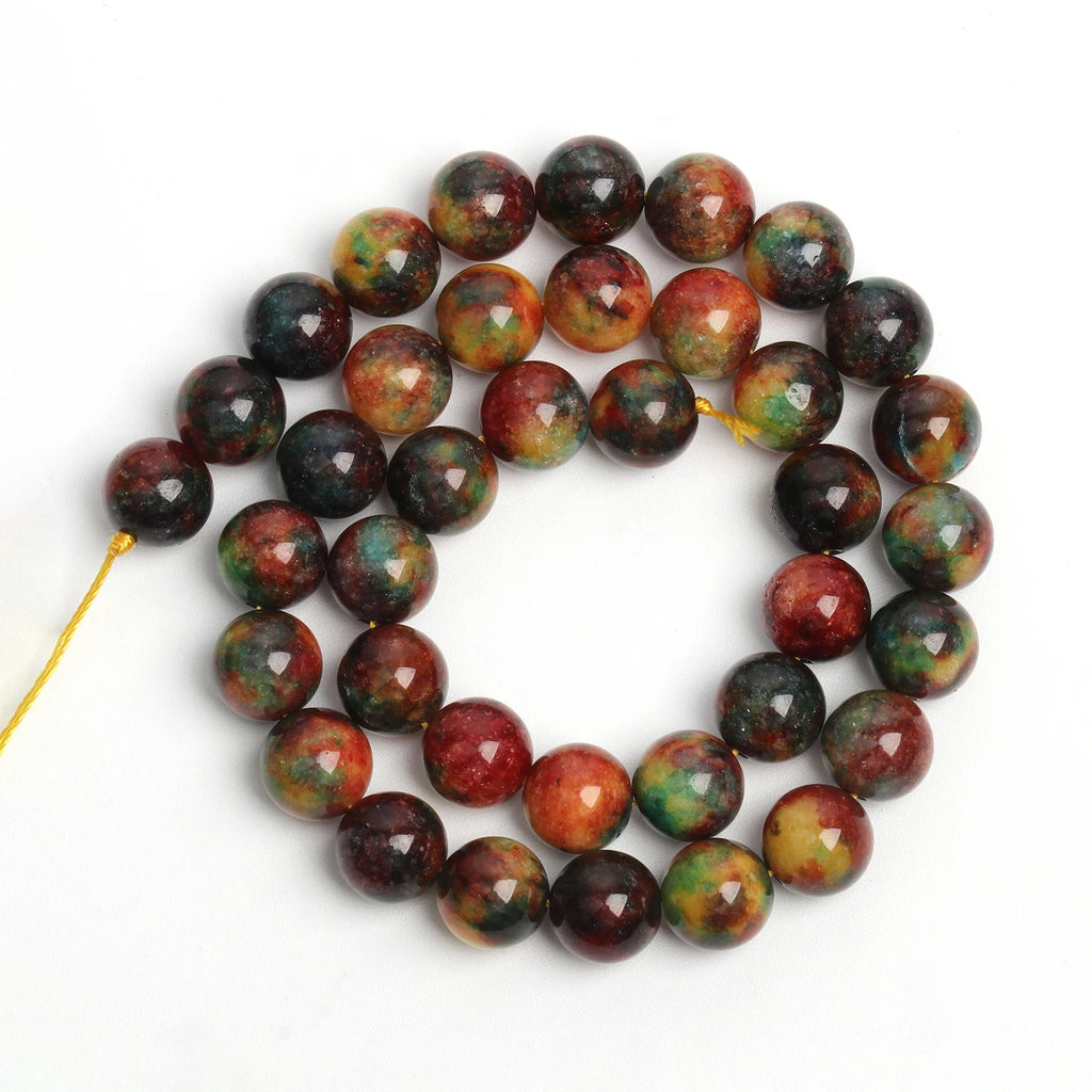 Stone Beads Round Dragon Vein Agate-Style for DIY Jewelry Making Craft Beads