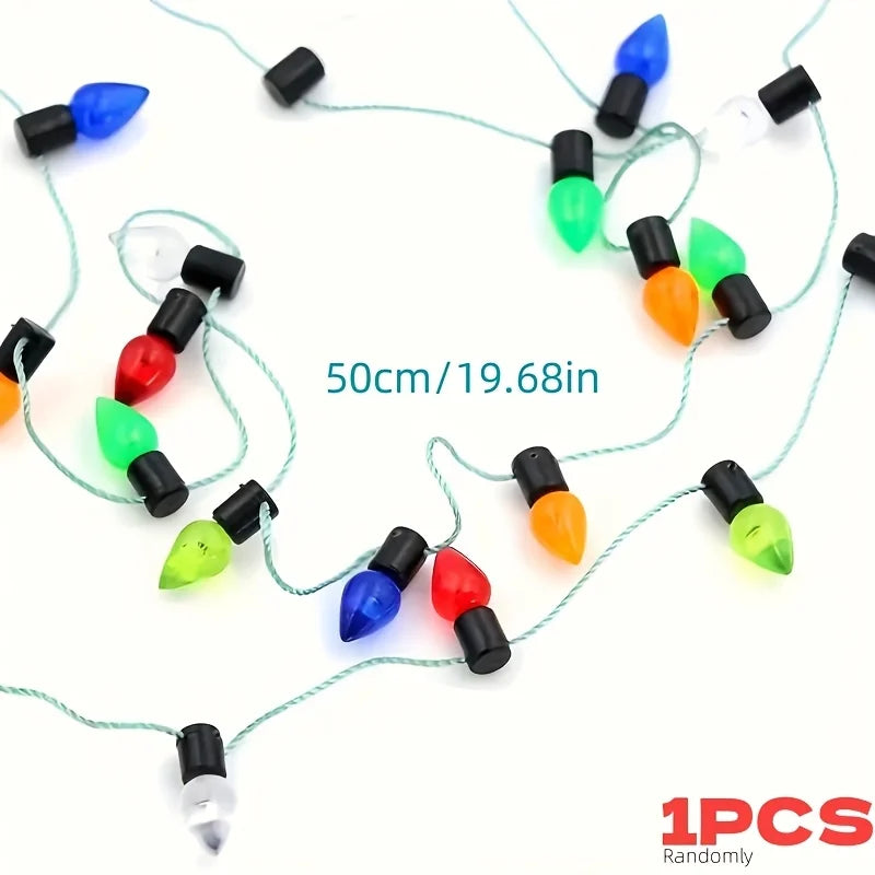 Christmas Light String Necklace Miniature Colorful Bulbs 19.68 in
