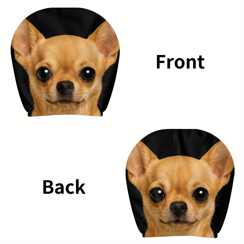 2pcs Chihuahua Print Car Headrest Covers | Easy-to-Install, Washable,  Perfect for Car Decoration, All-Season Use