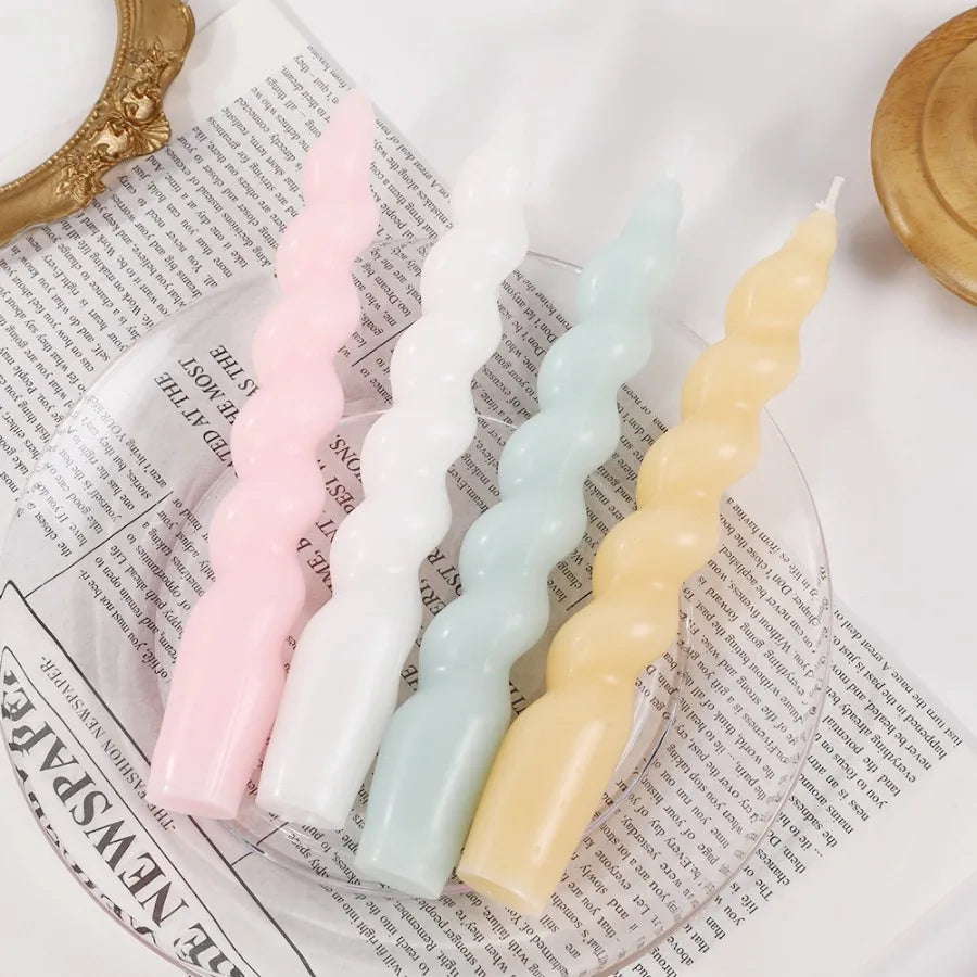2pcs Ins Style Spiral Long Rod Candle Scented Candle Aromatherapy Soy Wax Candles Wedding Birthday Candle Party Home Decoration
