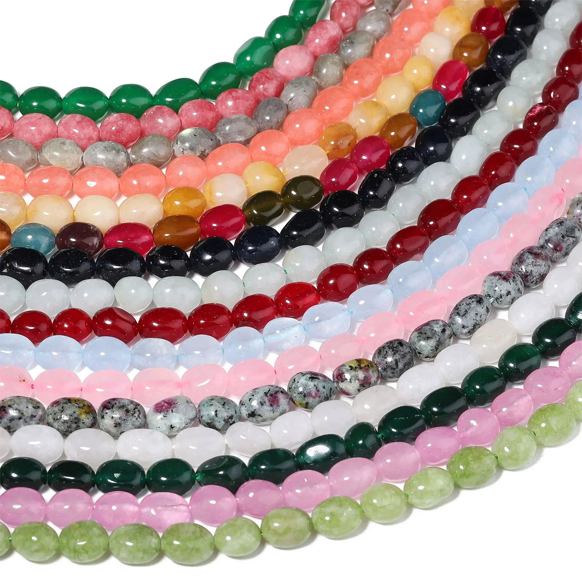 Stone Beads Irregular Chalcedony-Style Spacers for DIY Jewelry Making