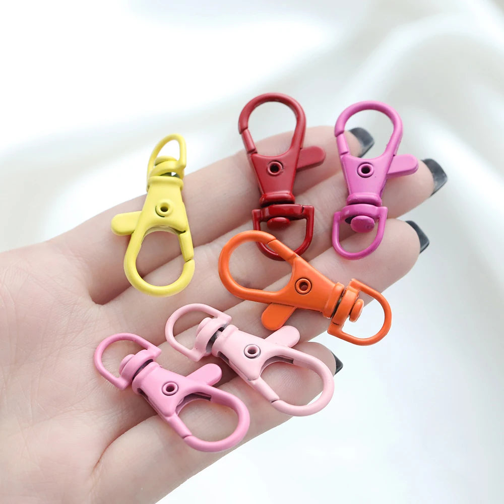 Keychain Findings Colorful Swivel Lobster Clasp Hooks Split Key Craft Supplies