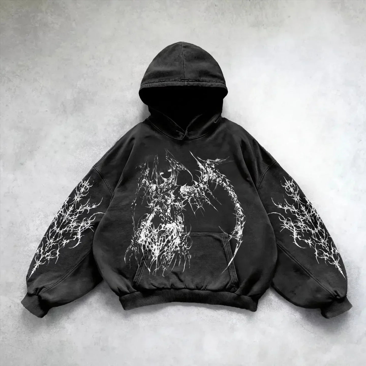 Hoodie Men's Gothic Graphic Print Oversized Pullover Y2K Grunge 10 Designs