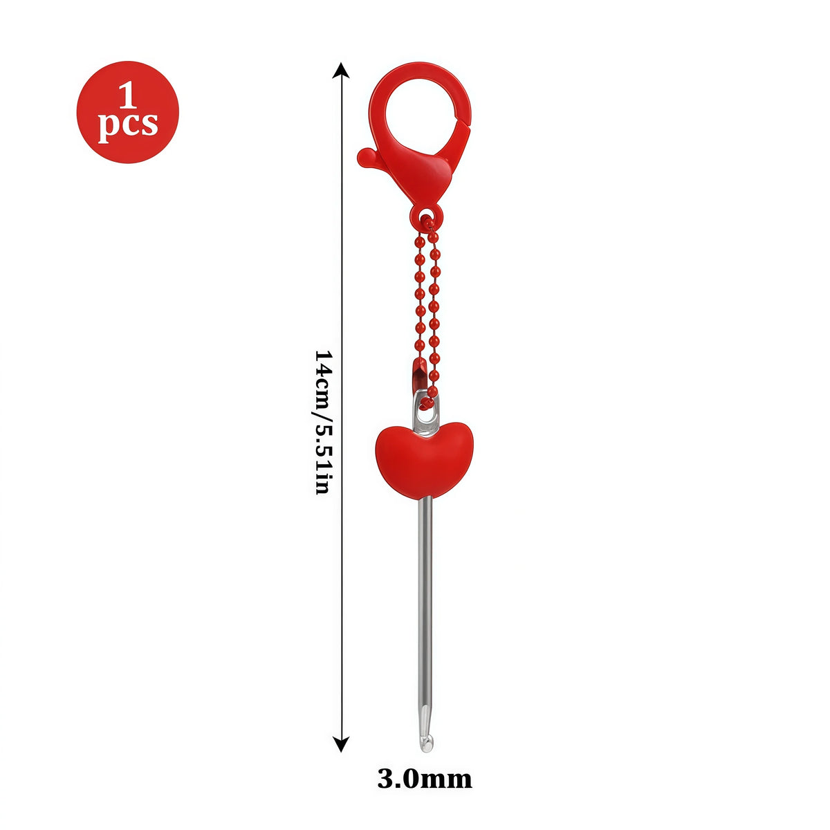 Crochet Hook, Mini Heart Keychain for Portable Needlecraft & Yarn Crafts