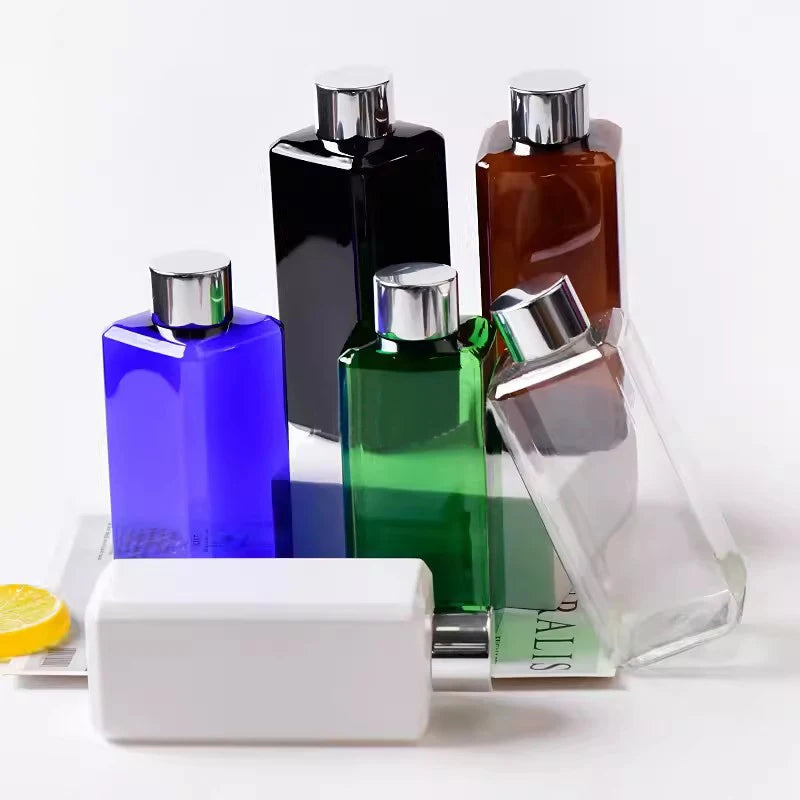 Screw-Cap Bottles Empty Square PET Gold Silver Tone Cosmetic Packaging 30 Pack