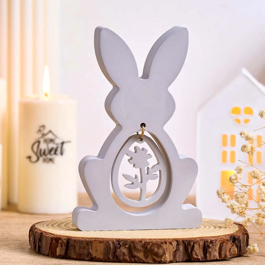 3D Rabbit Silicone Mold DIY Easter Mushroom Egg Hanging Pendant Craft Making Plaster Resin Casting Molds Home Dec Bunny Art Gift