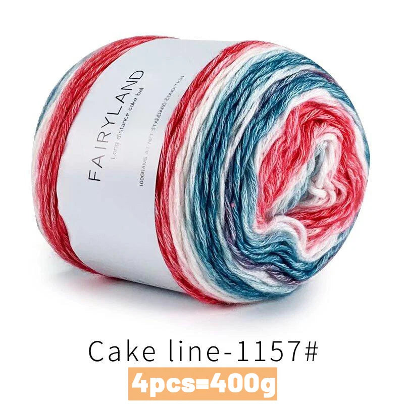 Yarn, Rainbow Gradient Cake for Handmade Sweaters, Scarves & Winter Hats