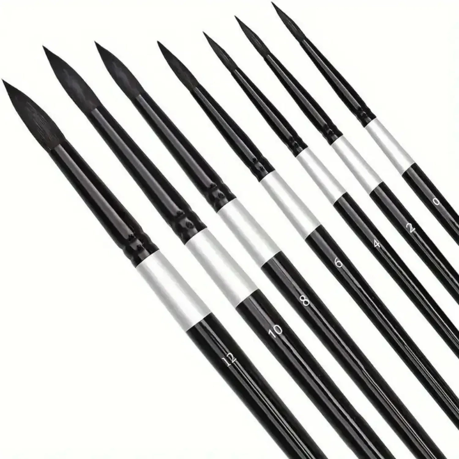 7-Piece Squirrel Hair Painting Brush Set — Round & Pointed Tips