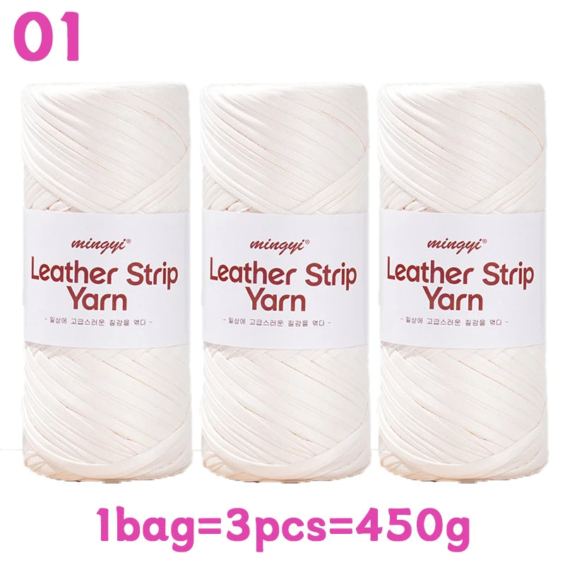 Yarn, Faux Leather Fabric Strip for Crochet Bags, Baskets & Slipper Crafts
