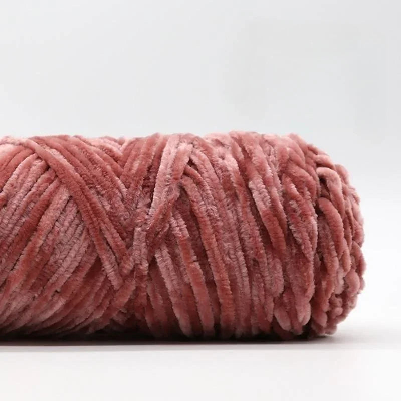 Yarn, Chenille Velvet-Style with Gold Luster for Scarves, Sweaters & Dolls