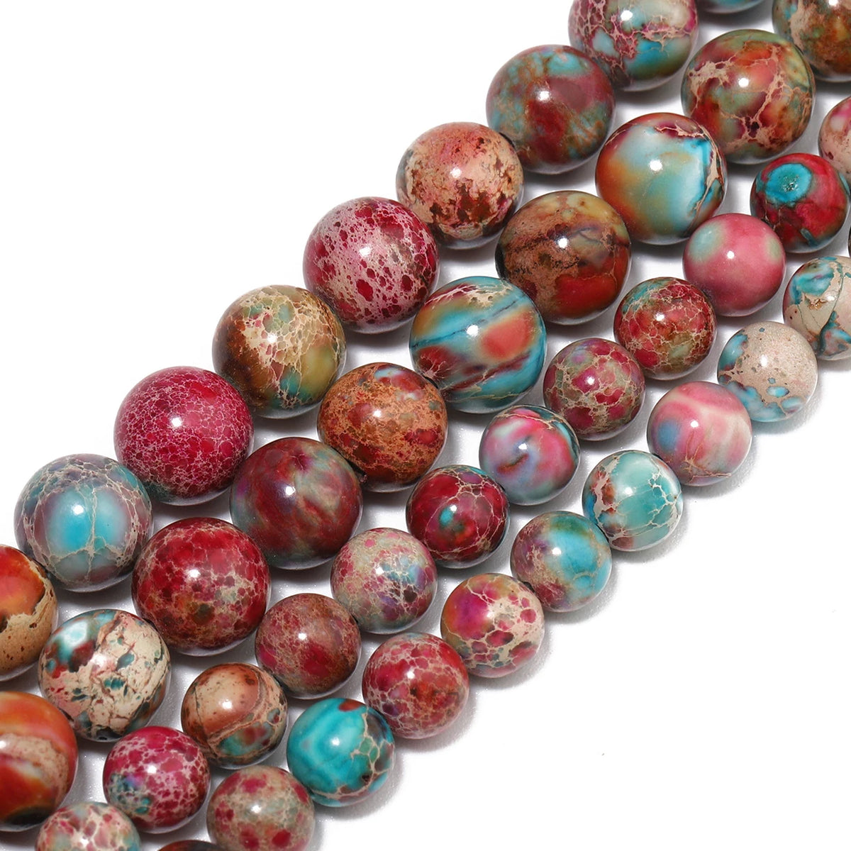 Stone Beads Colorful Sea Sediment Jasper-Style for DIY Jewelry Making
