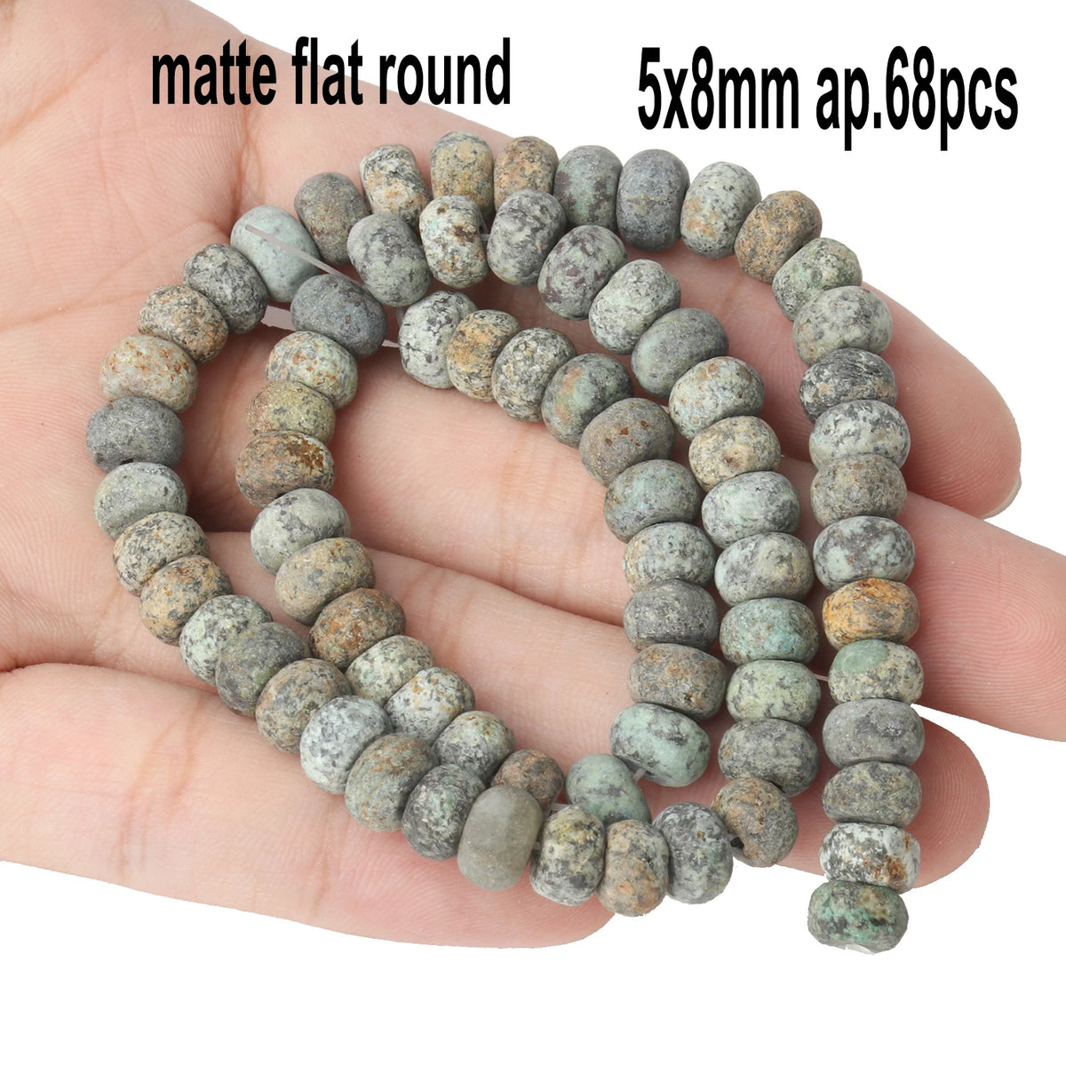 Stone Beads African Turquoise-Style Matte Round Irregular Geometric Craft Beads