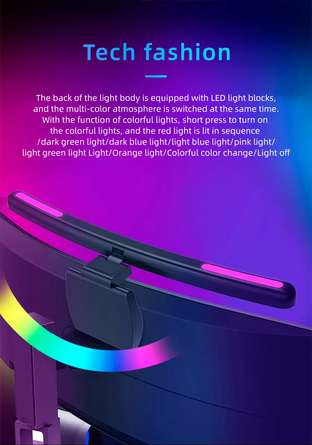 USB Stepless Dimming Screen Hanging LED Computer Monitor Light Bar Desk Lamp