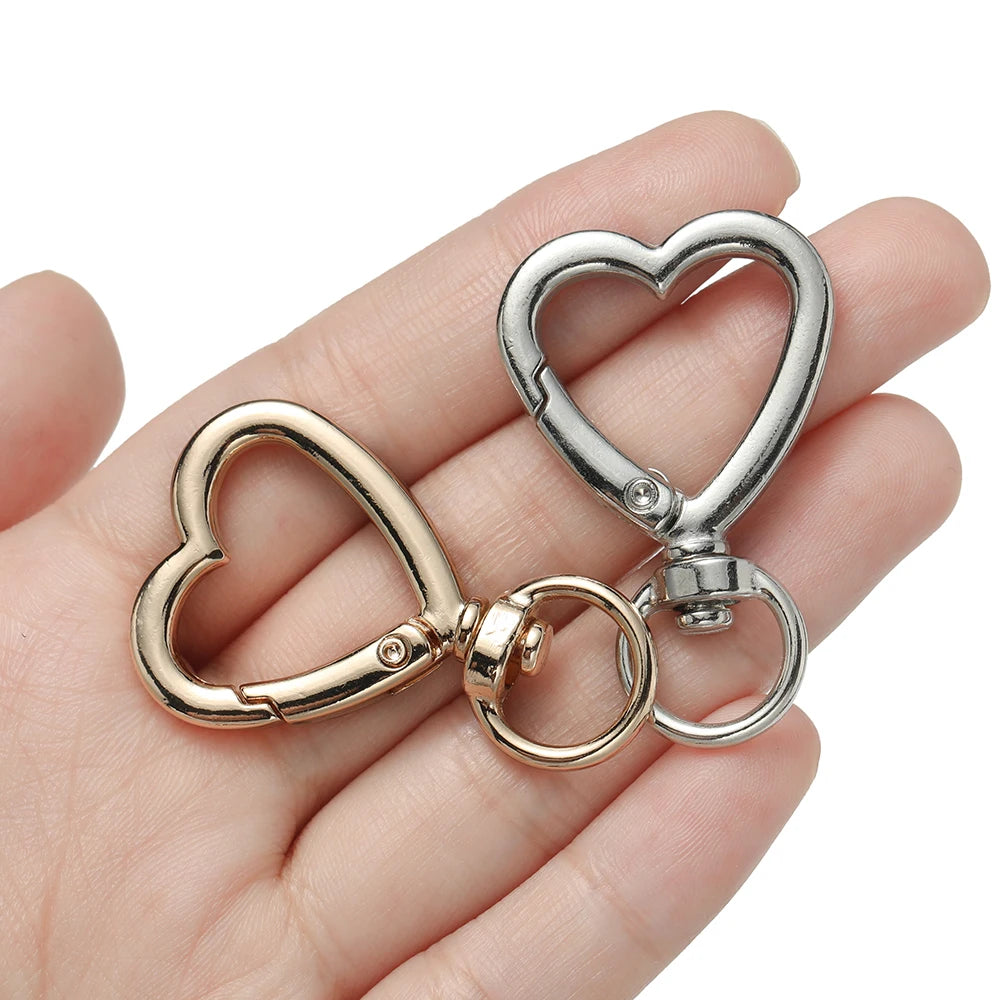 Swivel Clasps Alloy Heart Keyring Snap Hooks DIY Jewelry Making Craft Supplies