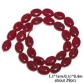 Stone Beads Green Red Color Chalcedony-Style Oval Shape Jade-Style Necklace