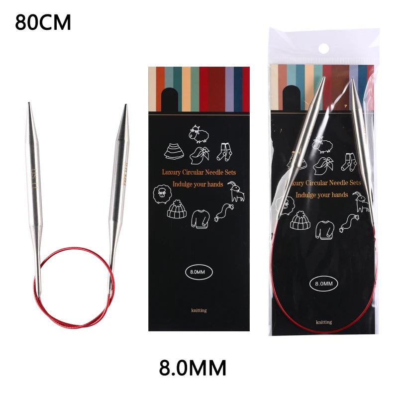 Knitting Needles, Stainless Steel Circular for Handmade Sweaters & Scarves