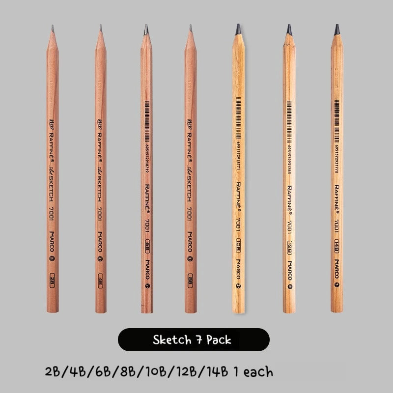 Graphite & Charcoal Sketch Pencils, Borrence — Single Grade & Mixed Packs